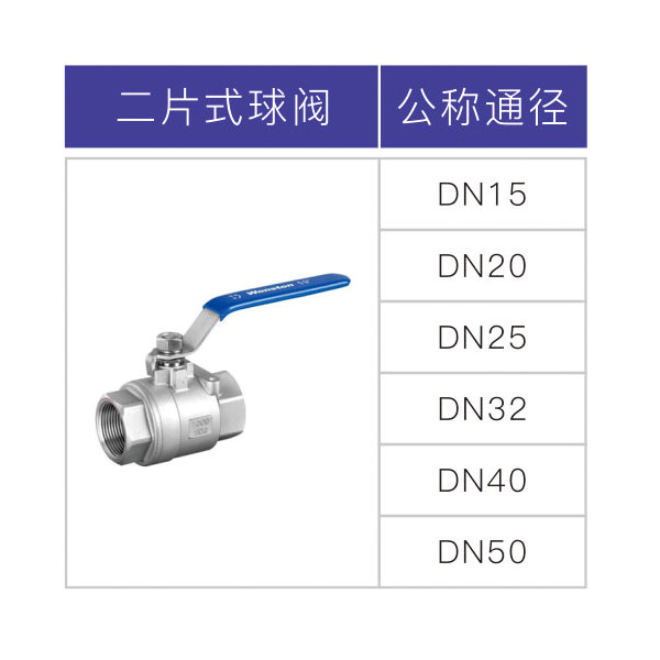 不銹鋼二片式球閥